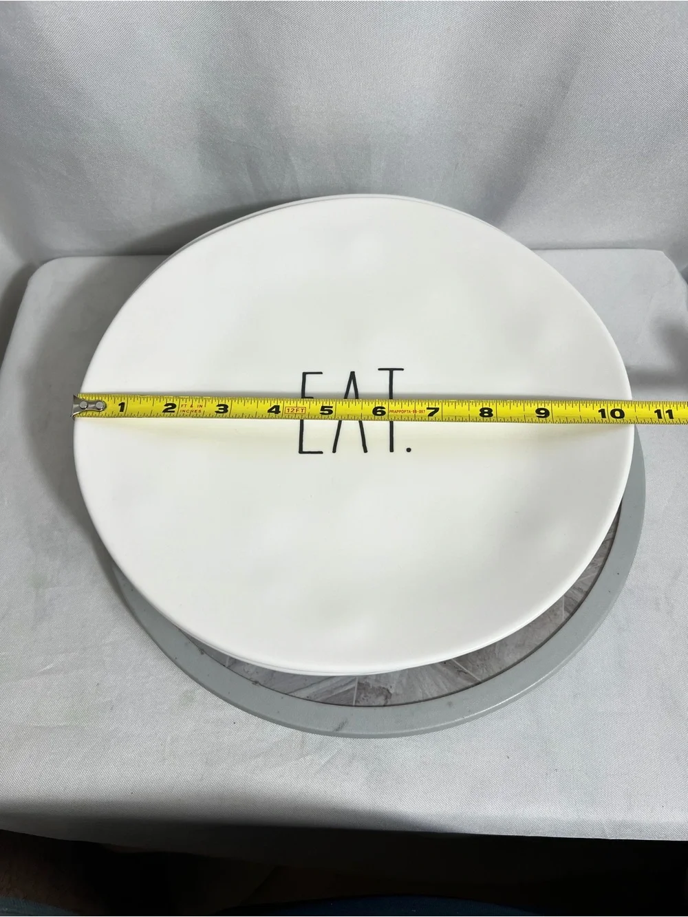 Rae Dunn EAT Dinner Plates Set of 8 White Melamine 10.5” Farmhouse Dining